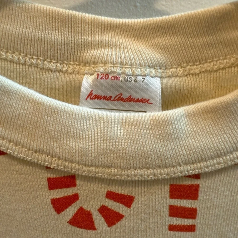 Hanna Andersson White Cotton Long Sleeve Stocking Sweets Colorful Pajama Top 6